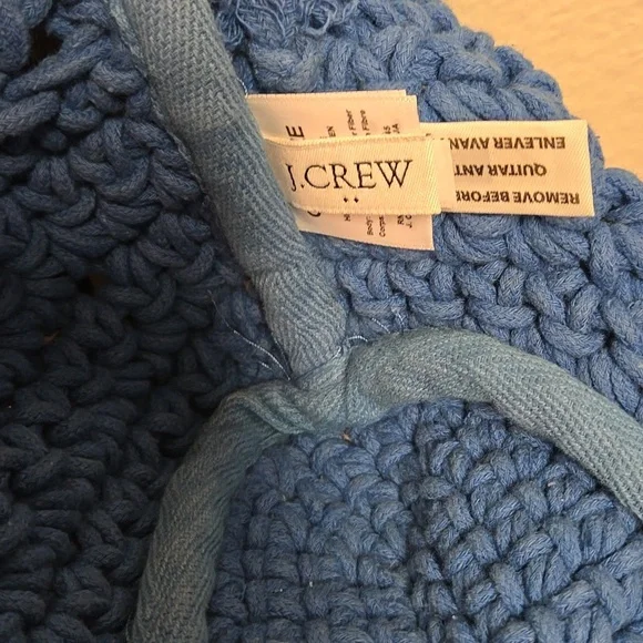 J. Crew Blue Crochet Tote Bag - Picture 2 of 4
